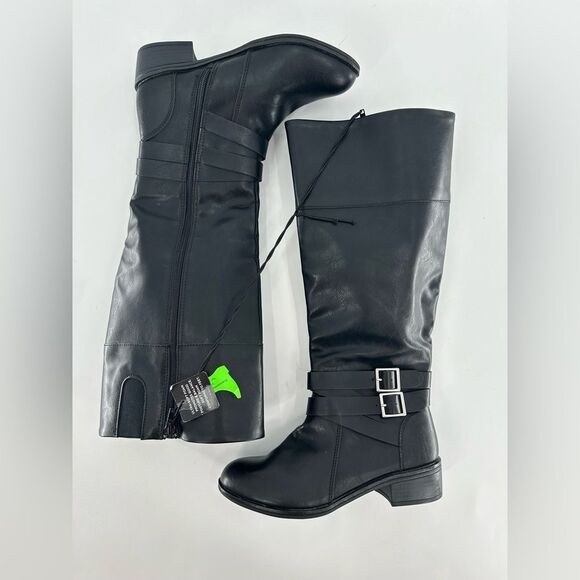 Arizona Jean Co Denmark Riding Knee Wide Calf Boots Black NWT Size 6M - Picture 3 of 9